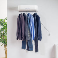 Kit Asciugabiancheria Asciugatrice per Biancheria 2 x 25W 5 Grucce e Telecomando Sciugarella Bianco