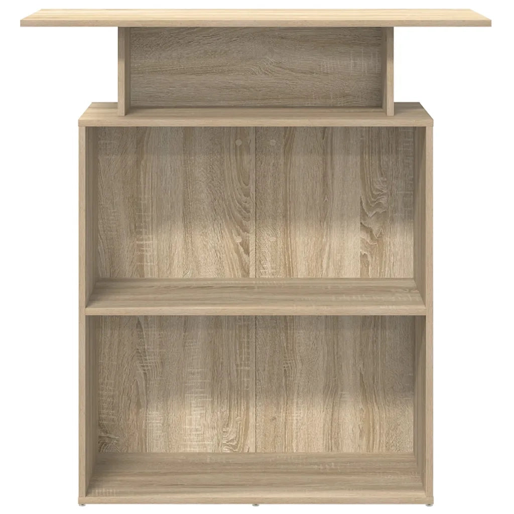Scrivania per Reception Rovere Sonoma 100x40x104 cm in Legno Massello di Argilla 859053