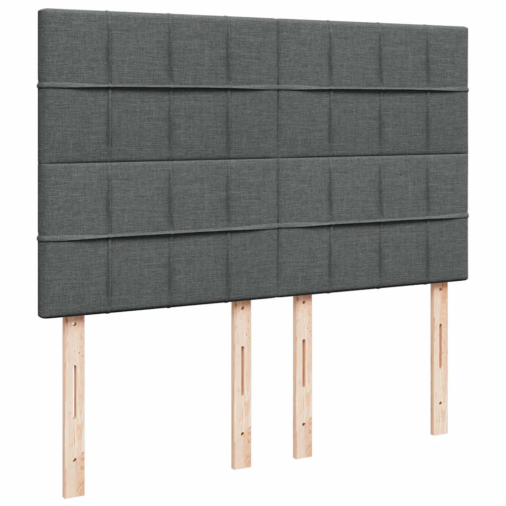 Giroletto a Molle con Materasso Grigio Scuro 140x200cm Tessuto