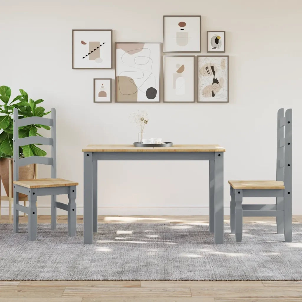 Tavolo da Pranzo PANAMA Grigio 112x60x75 cm Legno Massello Pino 4005703