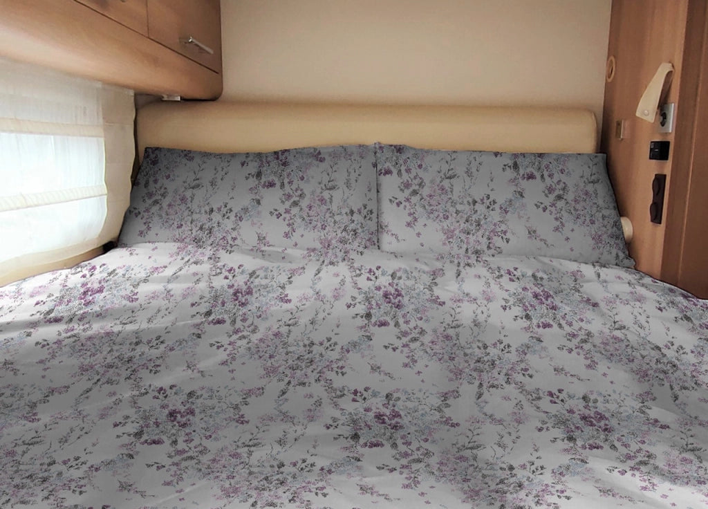 Completo Lenzuola Camper Roulotte 100% Cotone PERSONALIZZABILE Varie Fantasie - Singolo - Acquarello