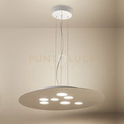 LUNA S - LAMPADARIO A SOSPENSIONE TORTORA 10 LUCI ATTACCO GX53 IN METALLO E ALLUMINIO