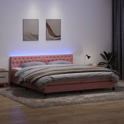 vidaXL Giroletto a Molle con Materasso Rosa 180x210 cm in Velluto