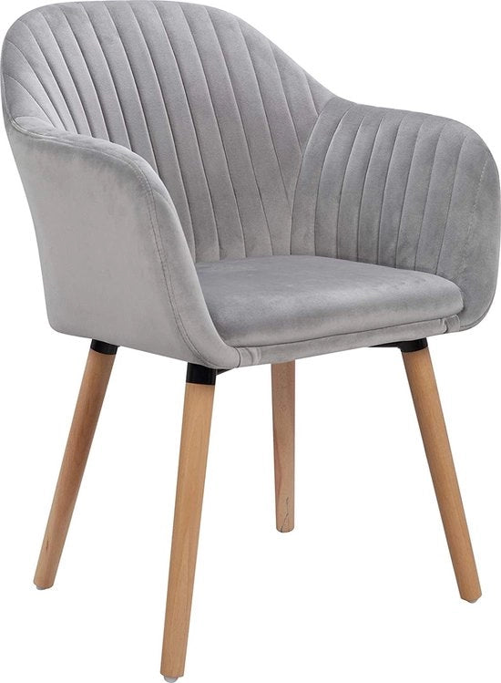 Sedia da Cucina con Pelle - Sedi da Cucina, Sedia, Sedia da Giardino, Sedia da Relax - 50x42x81 cm - Grigio Chiaro