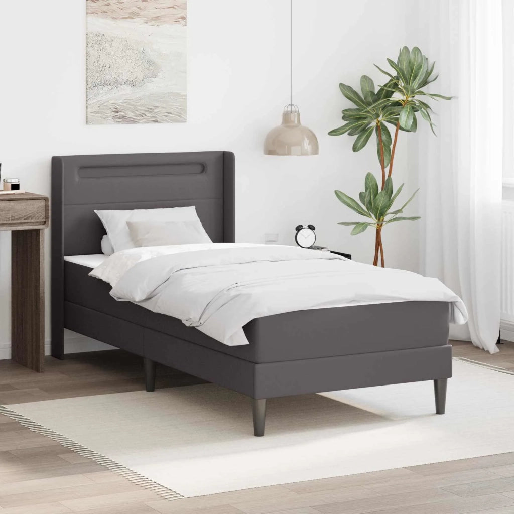 Struttura letto con materasso Grigio 90 x 190 cm Similpelle 3414894