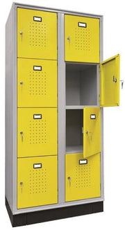 Armadietto casellario in metallo verniciato con 8 ante cm. 80x50x175h