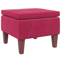 Poggiapiedi con Gambe in Legno Rosso Vino in Velluto cod mxl 48354