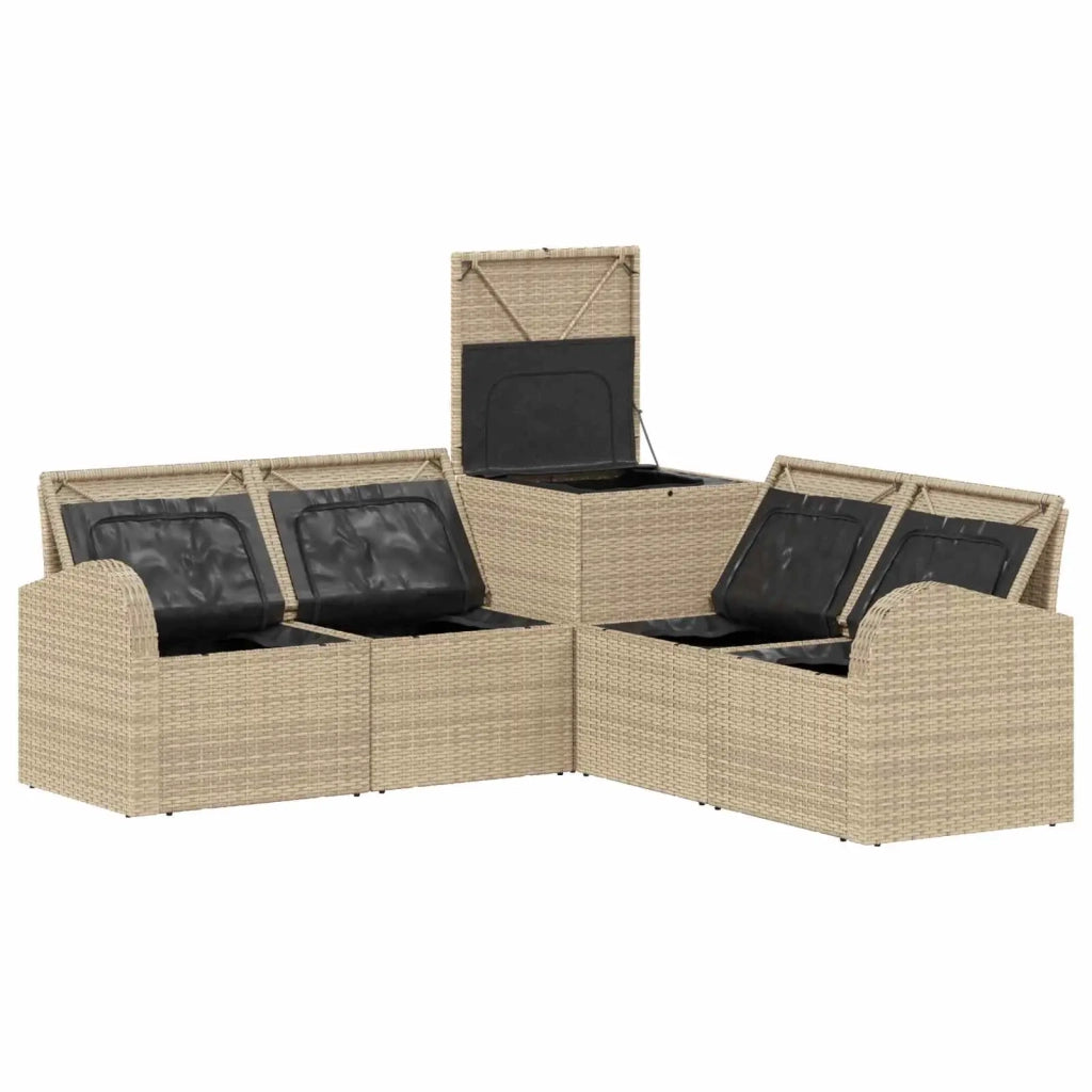 Set di divani 5 pz Beige e Bianco Crema 3447784