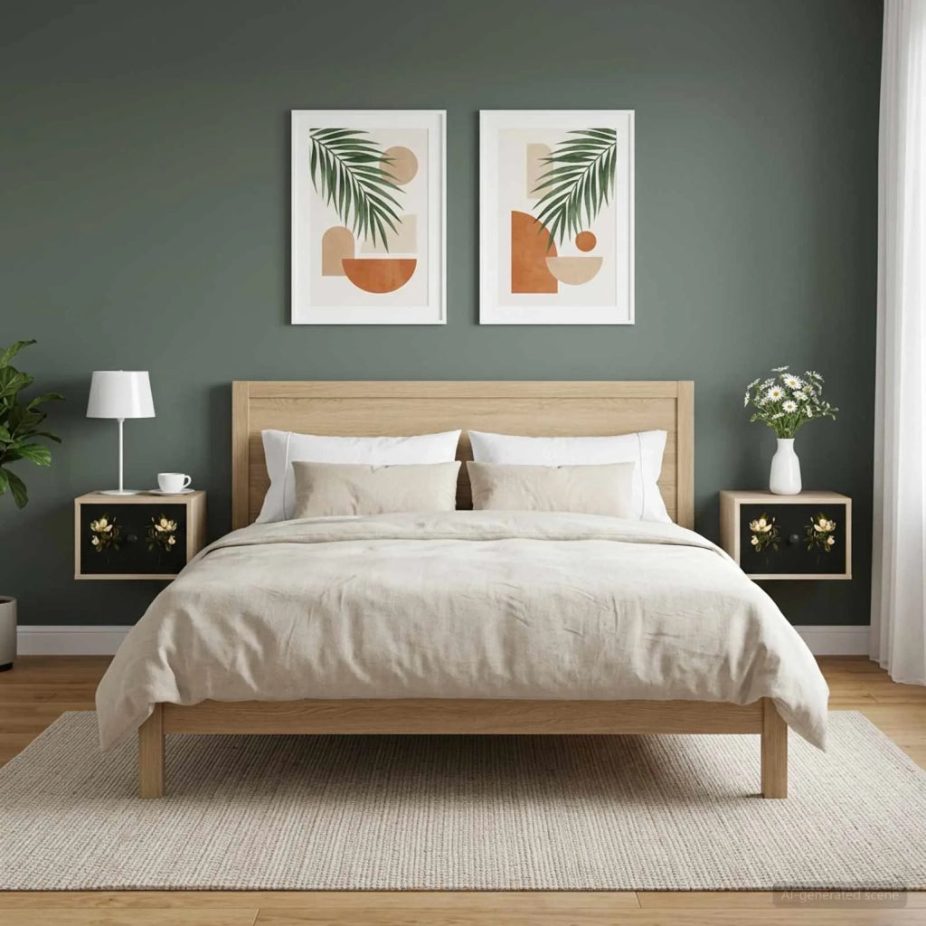 Mobiletto da comodino a parete BREMEN 2 pz Rovere Sonoma 8007502