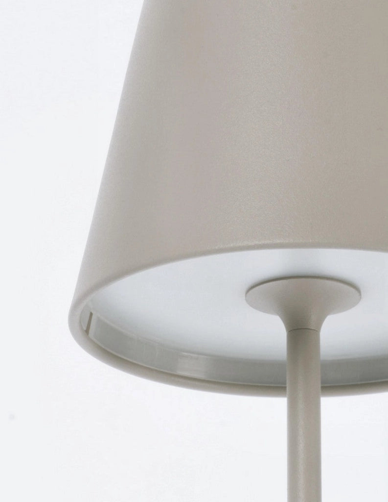 Lampada  da Tavolo Ø12x38 cm in Metallo Etna Tortora