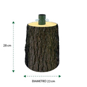 BASE PER ALBERO DI NATALE TRONCO REALISTICO DIAMETRO CM.23X28H PER ALBERI DA 120/150 CM CON KIT DI FISSAGGIO
