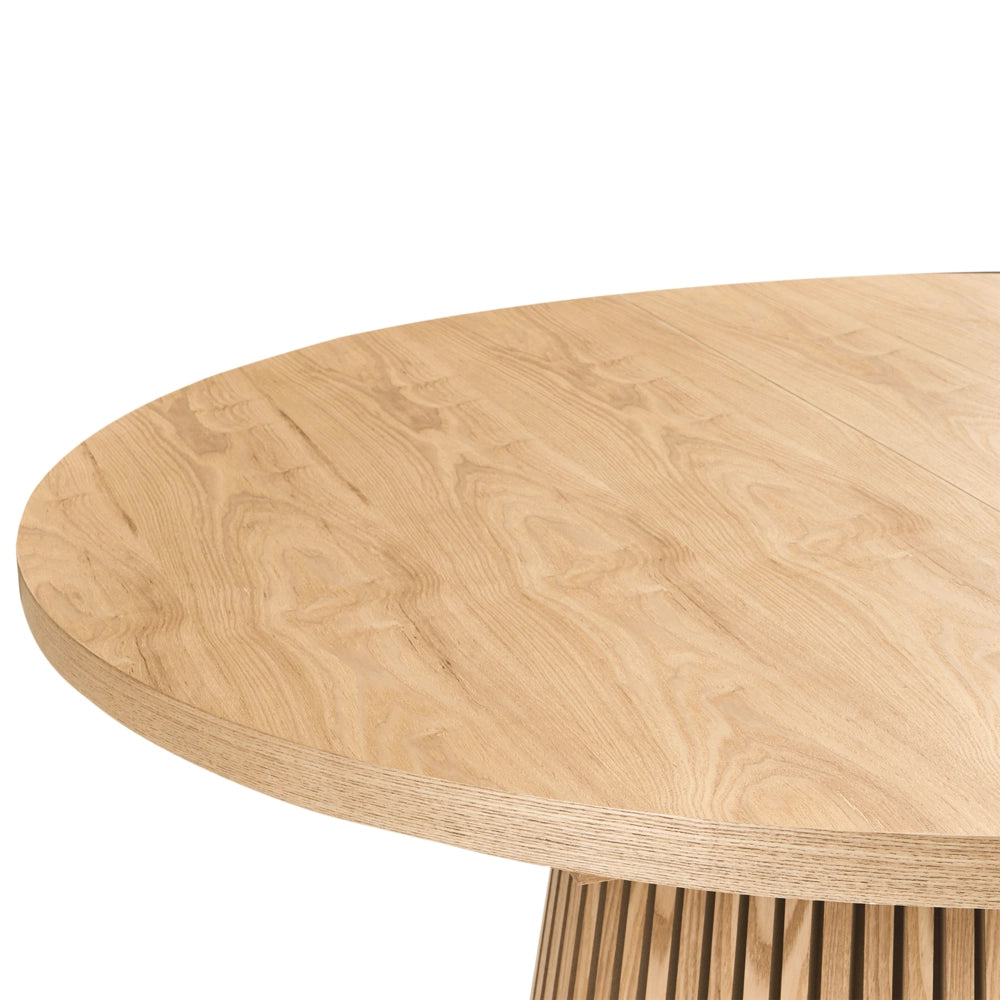 Tavolo da pranzo allungabile moderno industriale gambe a coste legno di frassino chiaro
