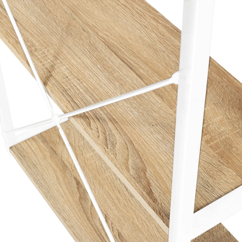 IDMarket - Scrivania dritta in legno e metallo bianco, design industriale DETROIT