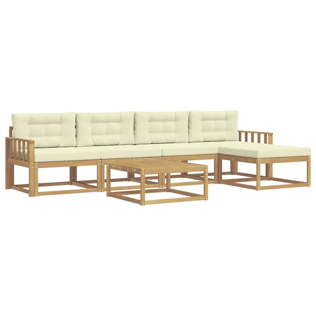 Set di divani da esterno 6 pcs Bianco e Crema 79 x 79 x 37 cm