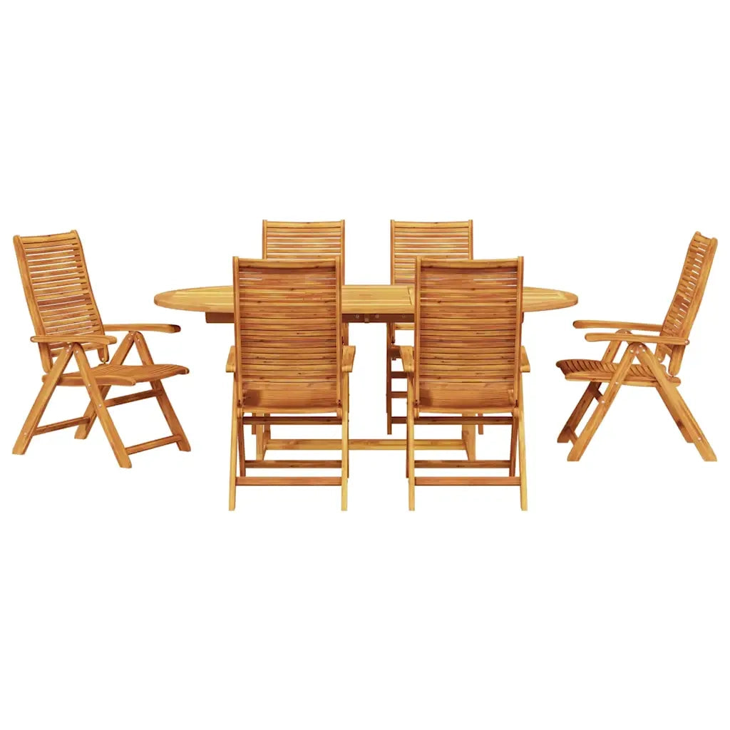 Set da Pranzo per Giardino 7 pcs Marrone 3375715