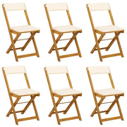 Sedie Bistro da Giardino 6 pz | Sedie da Esterno Bianco Crema 40 x 53 x 80 cm