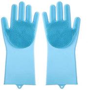Manopole in silicone per il lavaggio degli animali domestici, spesse e resistenti ai graffi, adatte per gatti e cani, cucina e casa, morbide in silicone, non danneggiano la pelle (blu) - Celeste