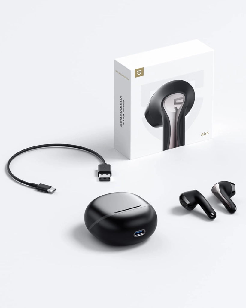 Air5 Cuffie Wireless In-Ear Bluetooth 5.4, aptX Lossless, 13mm Driver Bio-Diaframma, 6 Microfoni, 30 Ore di Autonomia, Controllo App, Impermeabile IPX5