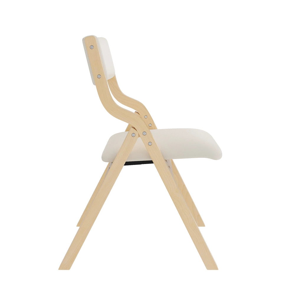 SEDIA Pieghevole Set da 2 pezzi 91,5x49x15,5 cm Legno Massello Beige