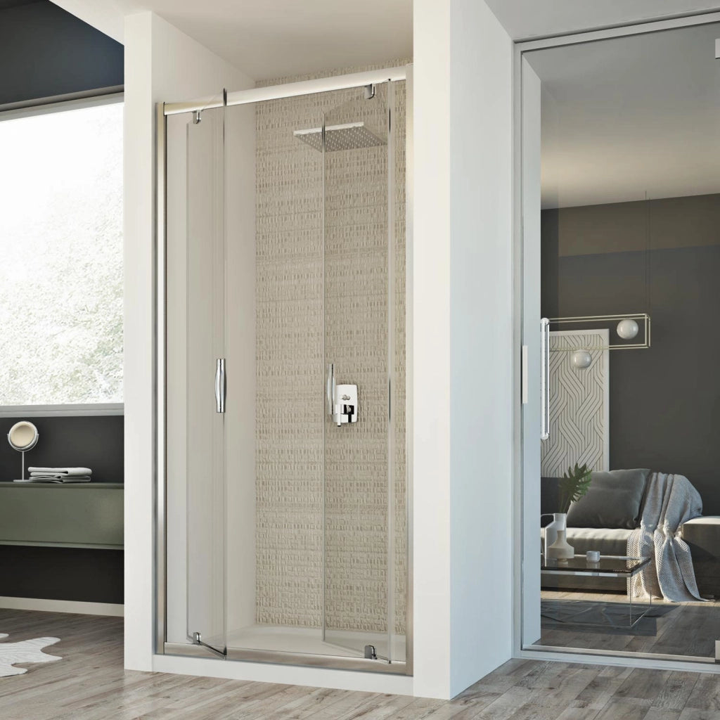 Porta Doccia 110CM H198 Trasparente mod. Cristal 2 Ante