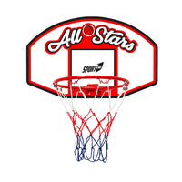 Canestro da Basket 90x60 cm in Metallo Regolamentare All Stars Bianco Rosso