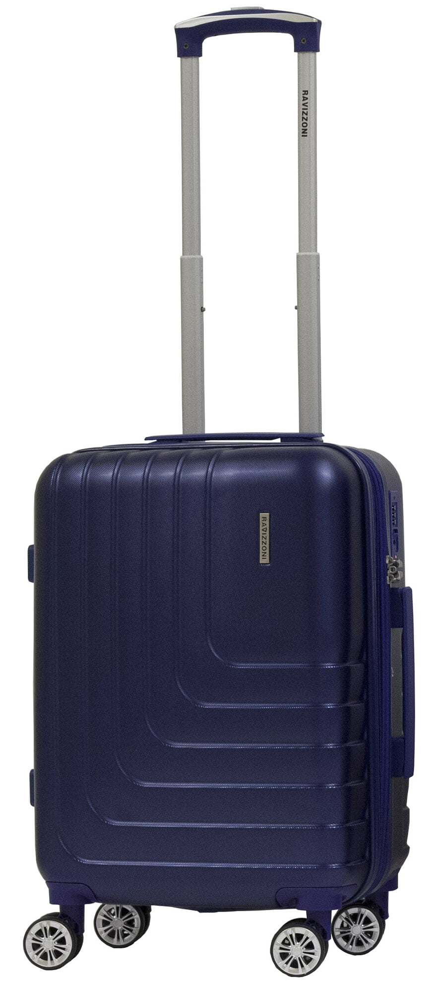 Set 3 Valigie Trolley Rigide in ABS 4 Ruote TSA Ravizzoni Titanio Blu
