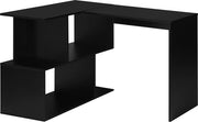 Bureau di Progettazione con Spazio di Archiviazione - Canto, Scrivania, Scrivania per Ufficio - per Bambini e Adulti - Pannello a Spiga / Legno - Nero