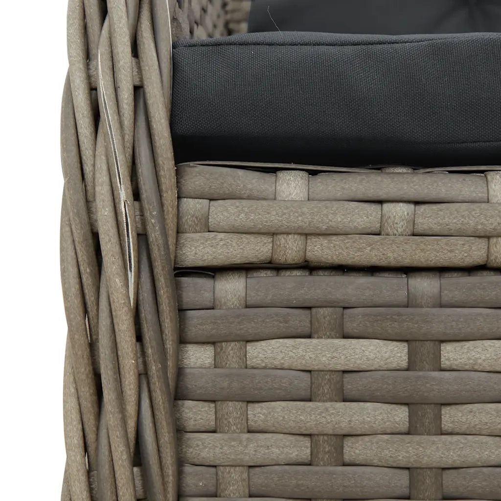 Set da Pranzo da Giardino 7 pz con Cuscini in Polyrattan Grigio 3262785
