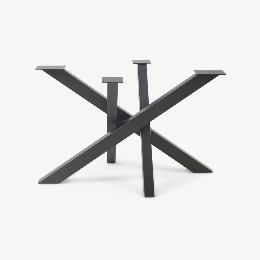 Gamba Centrale Umala in Acciaio per Mobili Fai da Te Design Incrociato 115x65x72 cm Nero [en.casa]