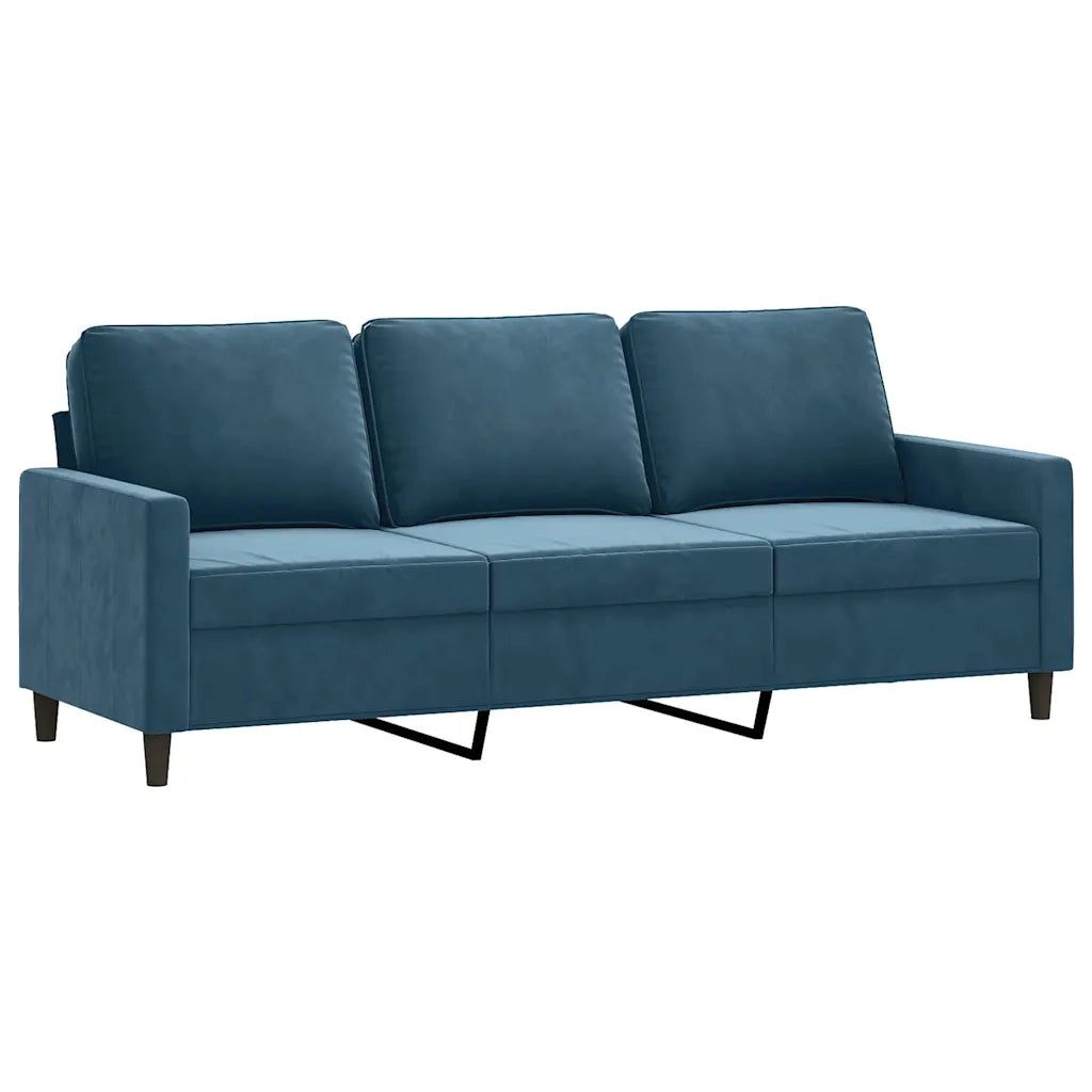 Divano a 3 Posti Blu 180 cm in Velluto 359218