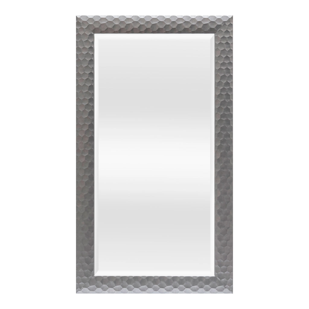 Specchio da Parete Ocre Cornice Decorativo a Nido d'Ape 114 x 64 cm Grigio Argento [en.casa]