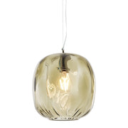 OBAN Sospensione in Vetro Soffiato Bronzo E27 IP20 - Lampada di Design con Diffusore Artigianale - Struttura Elegante per Interni