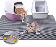 Matrice per gatti in doppio strato XL, dimensioni 80x60 cm, design a forma di api, impermeabile e antiscivolo.