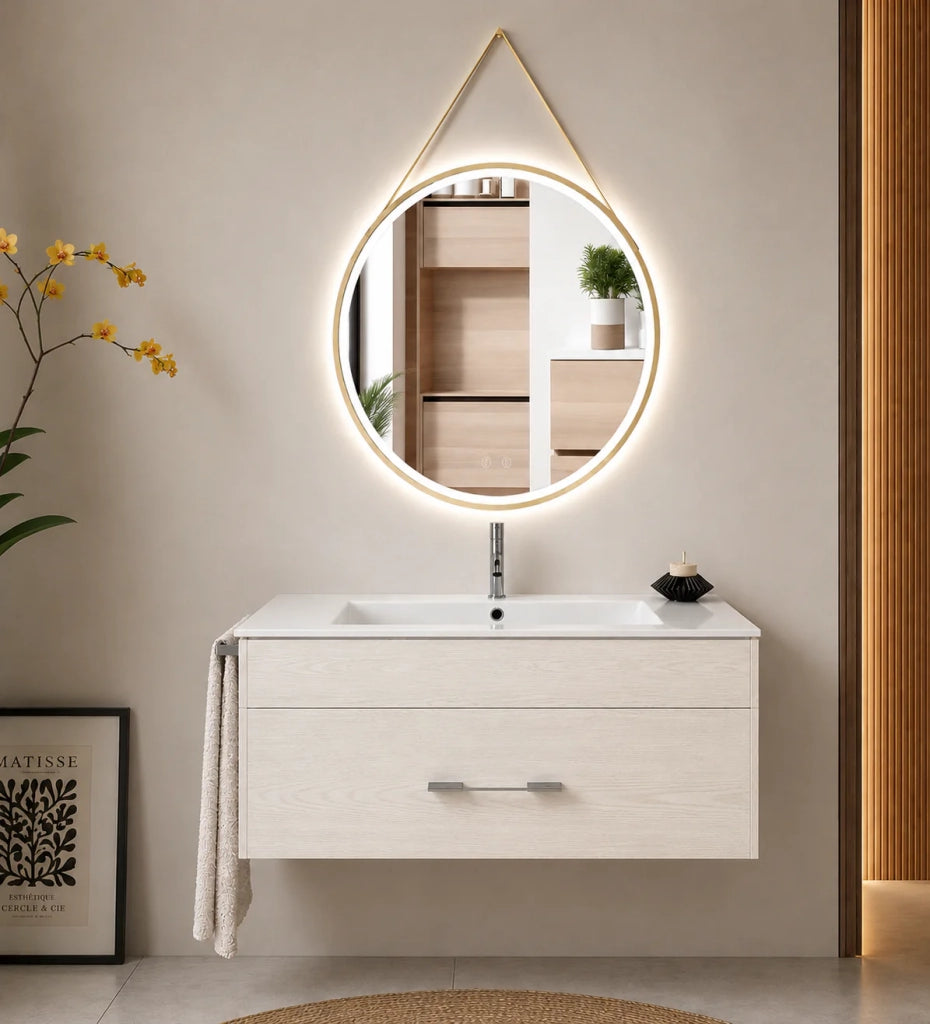 Mobile bagno con lavabo ORIGENBATH FLORENCIA senza specchio 80x45 cm bianco nordico