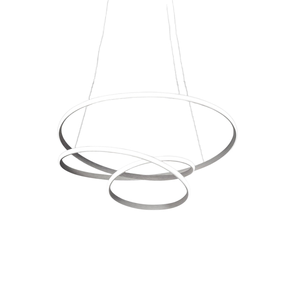 Lampada a sospensione Diva S/P in alluminio Titanio, LED 42W 2280lm 3000K, Dimmerabile taglio fase e push - Gea Luce