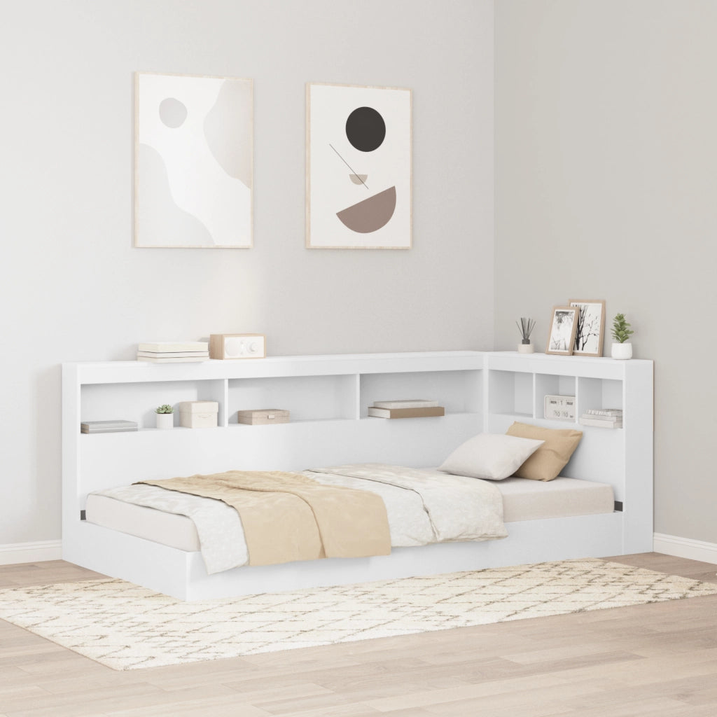 Letto con Libreria Bianco 90x190 cm Legno Ingegnerizzato