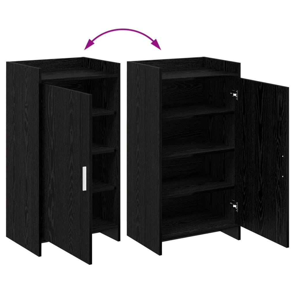 Mobile per scarpe con archiviazione Rovere Nero 48 x 36 x 92 cm 8011332