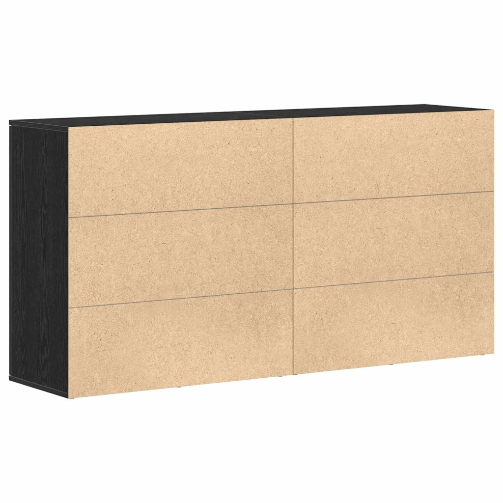 Credenza 2 pcs Rovere Nero 79 x 38 x 80 cm Legno multistrato 3334310