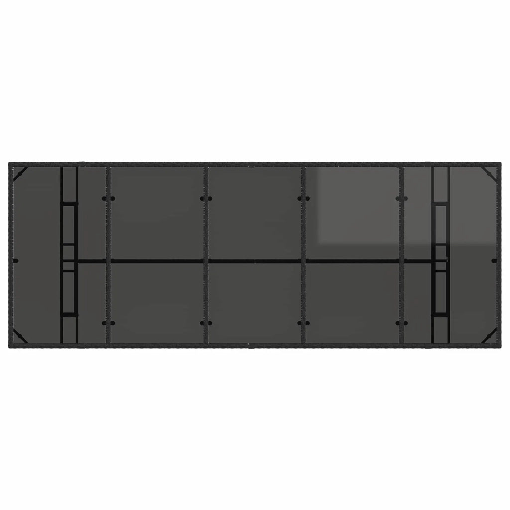 Set da pranzo per esterni 11 pz Nero polyrattan 3422381