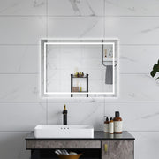 AICA Specchio da bagno  80 x 60 cm, dimmerabile, interruttore touch, Funzione Memoria, antiappannamento