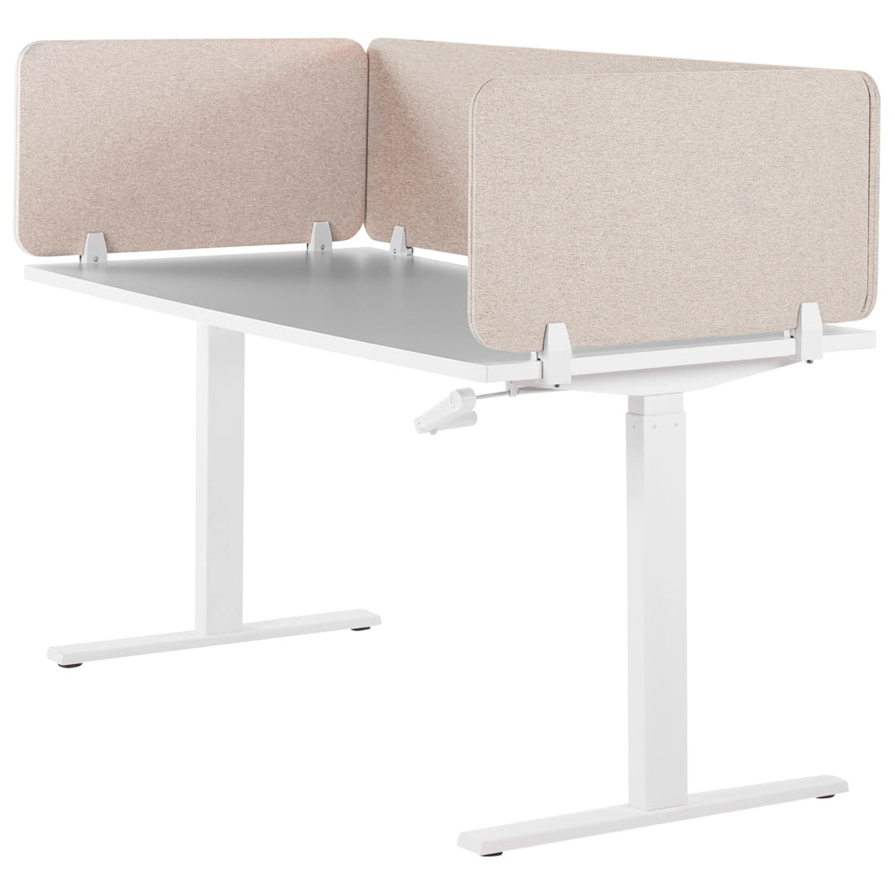 Pannello Divisorio Fonoassorbente per scrivania in PET beige 160 x 40 cm tavolo ufficio
