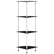 Scaffale a 4 Livelli Nero 30x30x100 cm in Vetro Temperato cod mxl 22847
