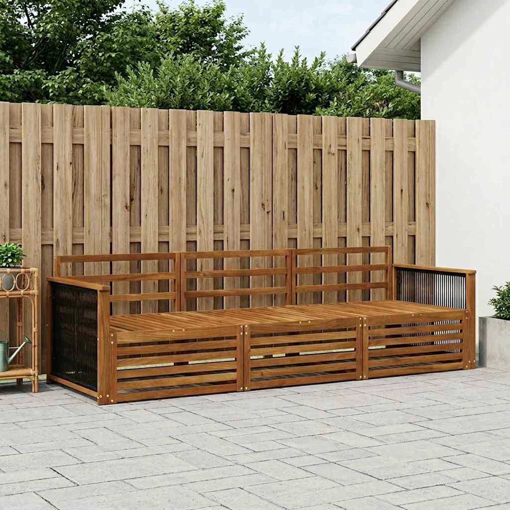 Set di divani da esterno 3 pz Naturale Legno di Acacia Massello 3382962