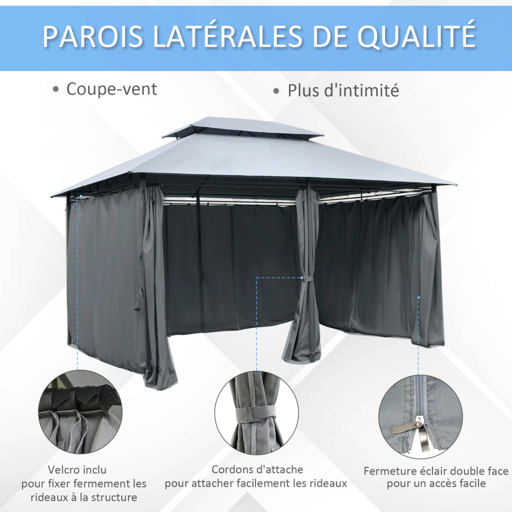 Tenda da giardino ¨C zephmum ¨C 3x4x2.8 m grigio