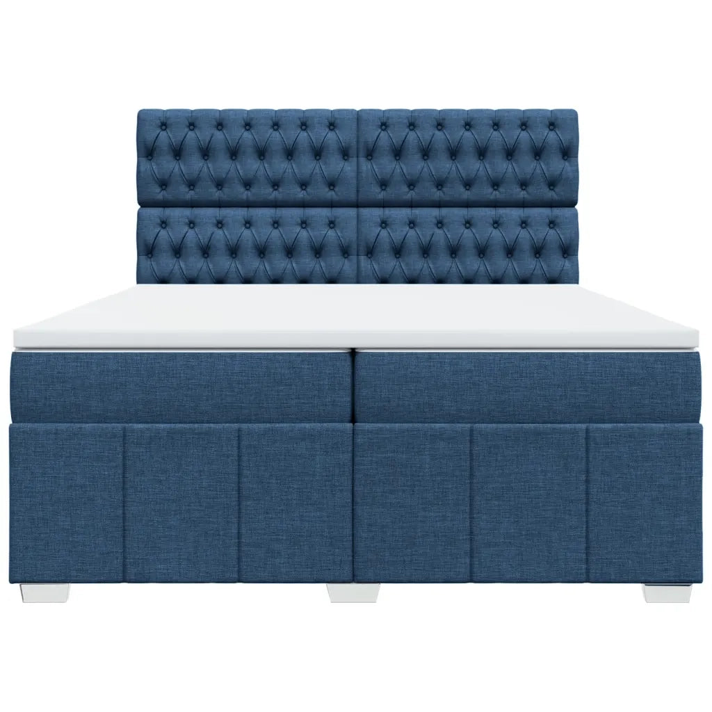 Giroletto a Molle con Materasso Blu 200x200 cm in Tessuto