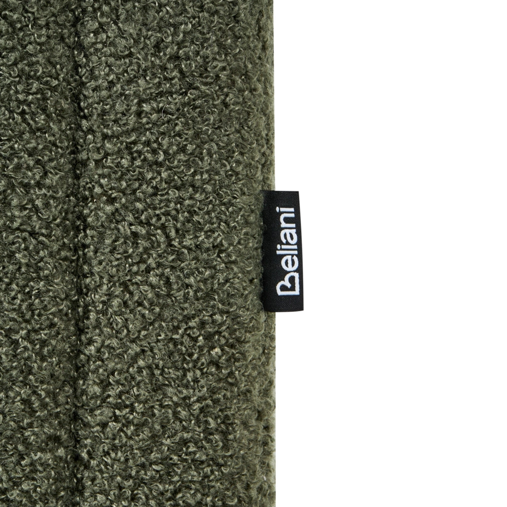 Letto matrimoniale con contenitore in tessuto bouclè verde sporco 160 x 200 cm stile moderno
