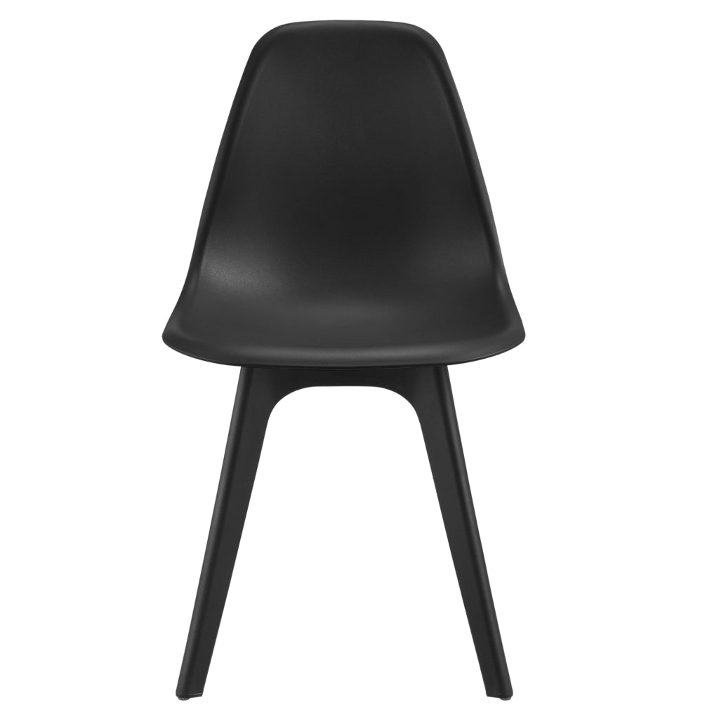 [en.casa] Sedie per Sala da Pranzo Design 83 x 54 x 48 cm Set di 6 Pezzi Plastica Nero