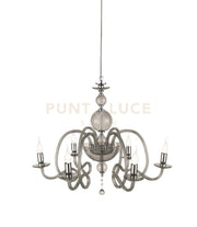 LAMPADARIO VIVALDI 6 LUCI FUME' CROMO ATTACCO E14 D.75CM