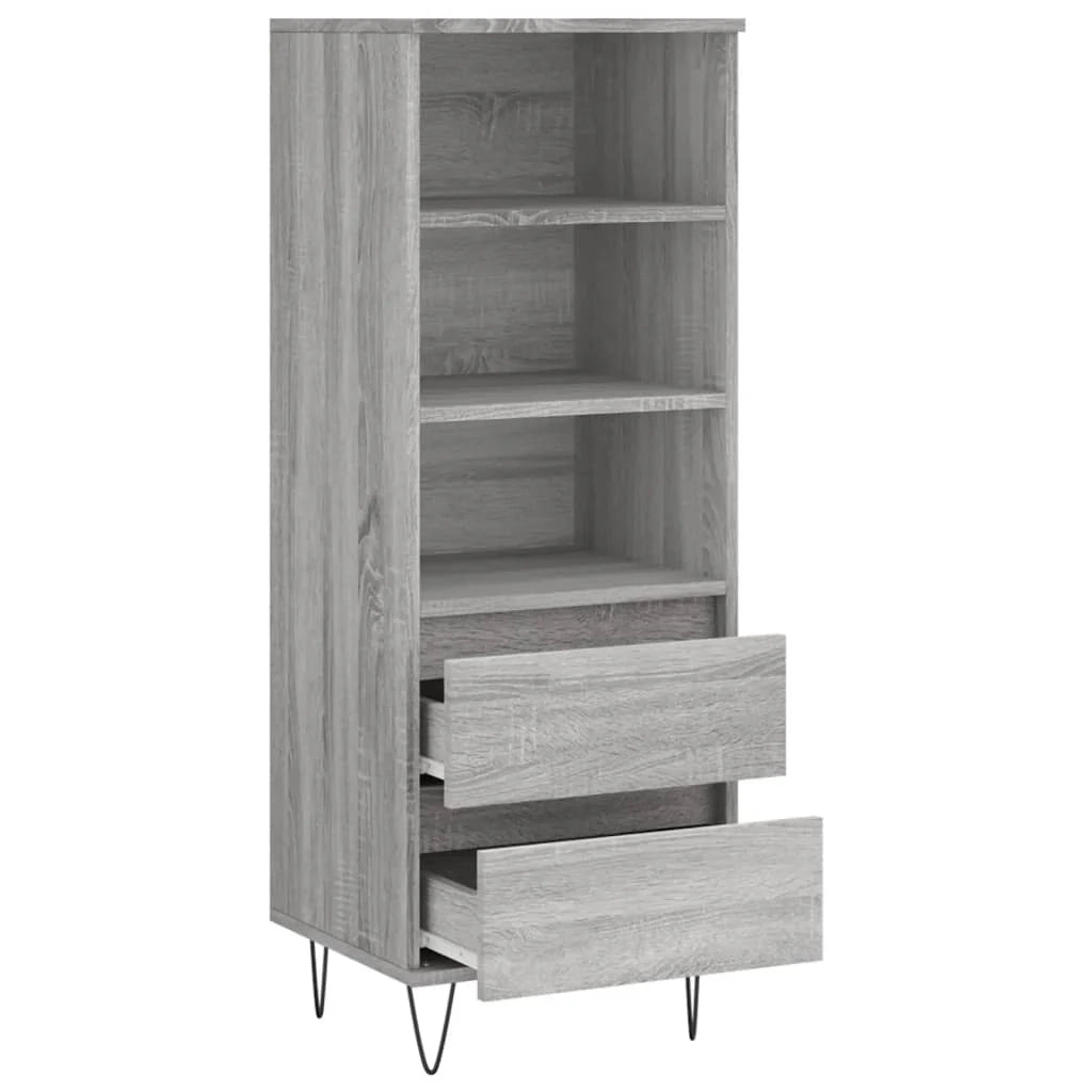 Buffet credenza cassettiera armadio mobile contenitore organizer cucina soggiorno salotto rovere Sonoma alto 40 x 36 x 110 cm legno ingegnerizzato grigio 02_0035356