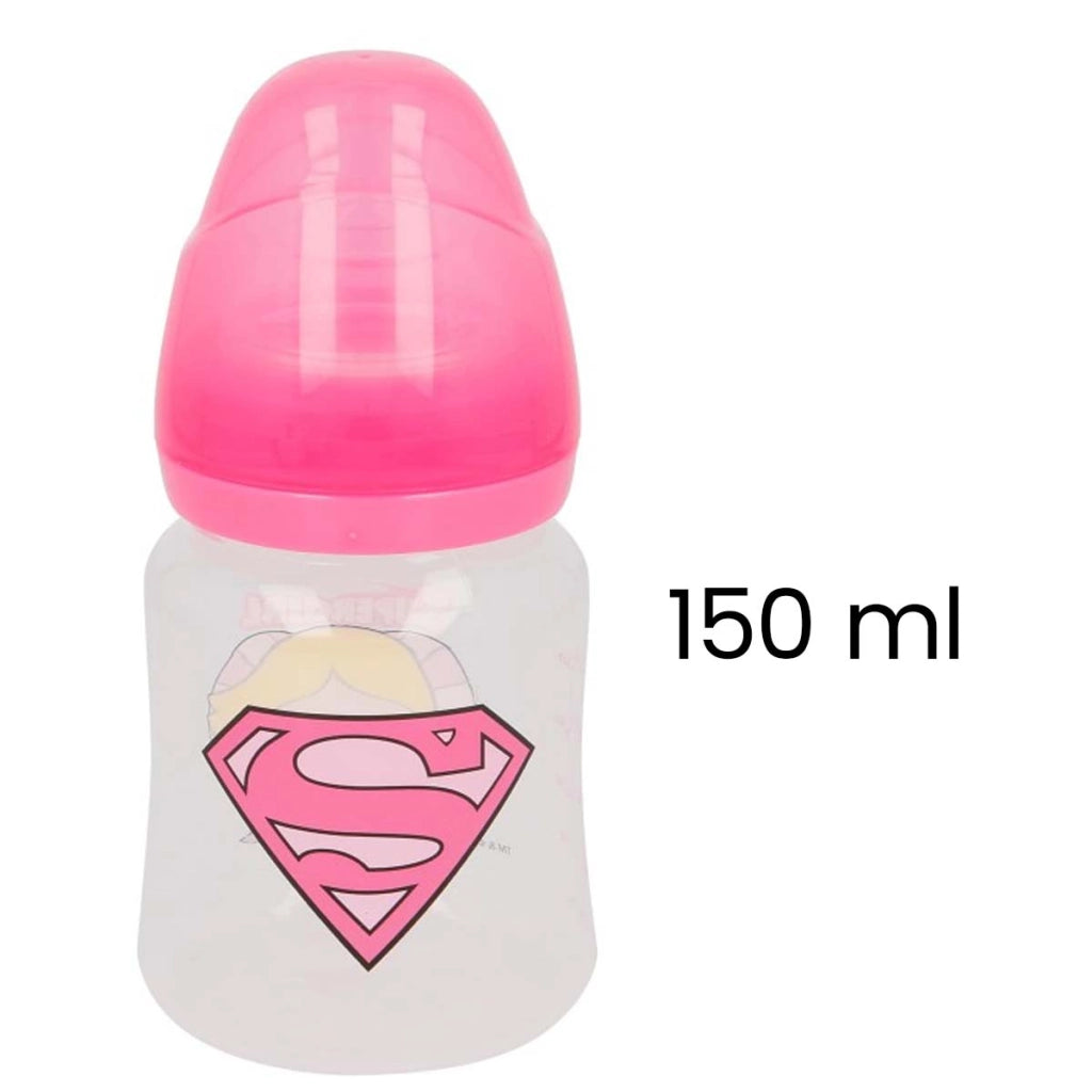 Biberon per neonati 150 ml Supergirl con tettarella in silicone senza BPA Rosa Superman